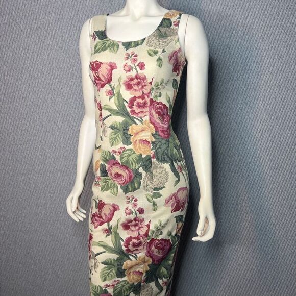 Vintage 90s Rampage Dress Floral Roses Pencil Midi Size‎ 3 - Picture 1 of 12